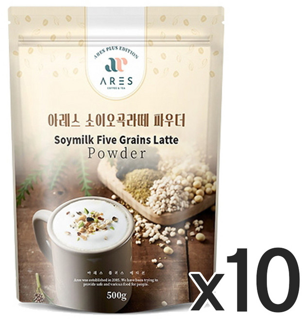 아레스 소이오곡 라떼 파우더 500g, 10개, 1개입