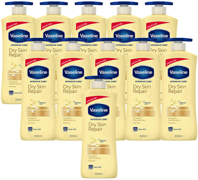 바세린 인텐시브 케어 드라이 스킨 리페어 로션, 600ml, 11개