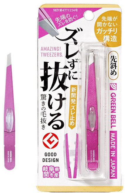 신형 일본 그린벨 미세모 쪽집게 솜털 트위저 족집게 사선형/원형, 03.GT-235 샤이니 핑크, 1개