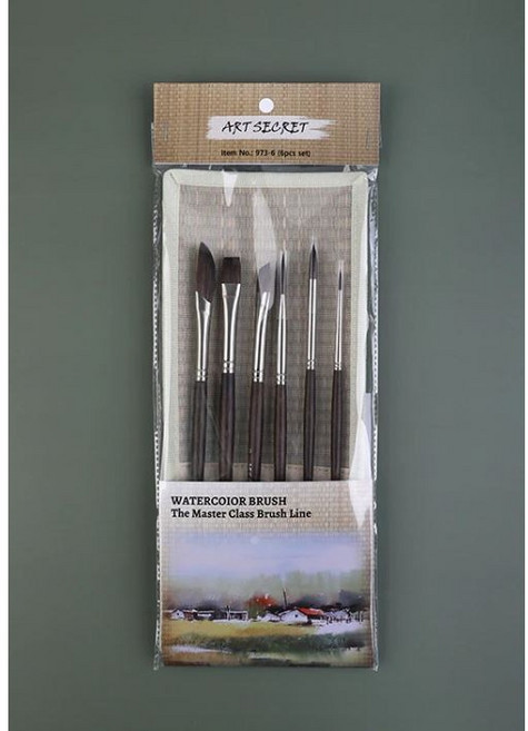 아트시크릿 973 수채화 아크릭 브러쉬 6pcs 세트