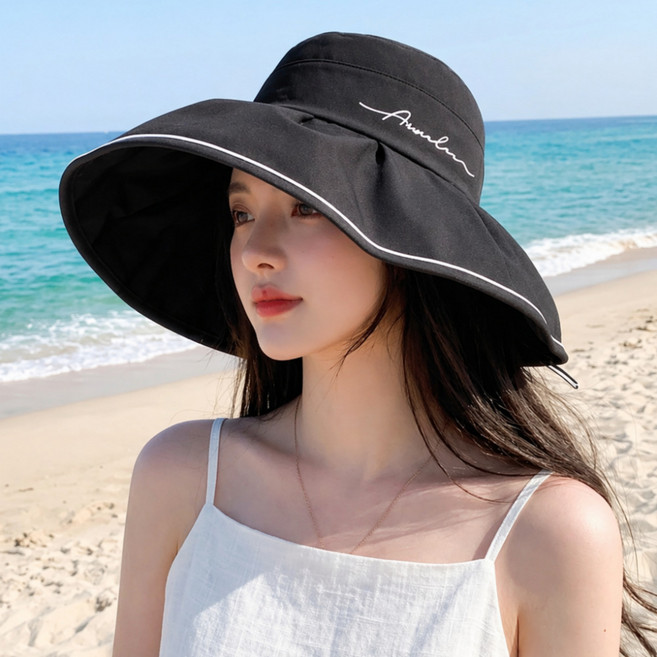 얼굴소멸핏 텀브걸 챙넓은 햇빛가리개 자외선차단 여성 벙거지 모자