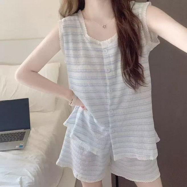 바디랜드 브리즈 민소매 스트라이프 홈웨어 상하세트