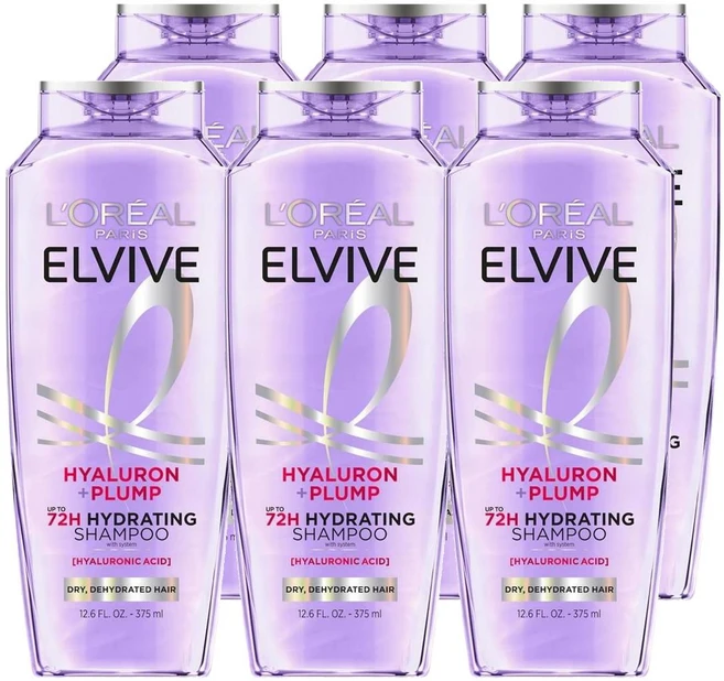 로레알 파리 엘바이브 히알루론 플럼프 하이드레이팅 샴푸, 6개, 375ml - 쿠팡
