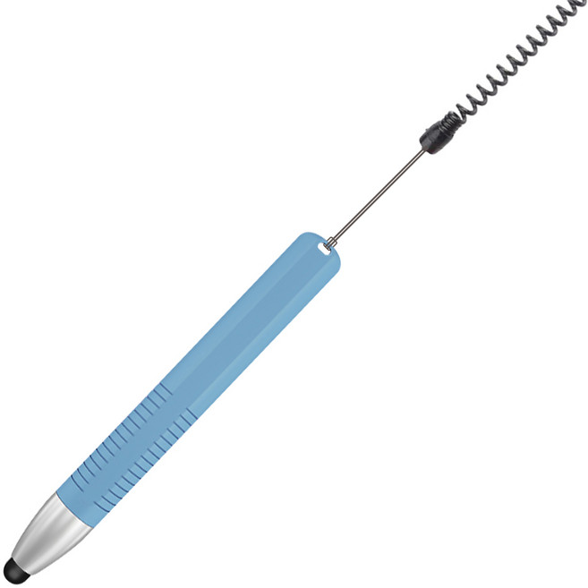 스냅케이스 태블릿 터치펜 실리콘 그립 분실방지 늘어나는 끈 스트랩 포함, 1세트, 블루