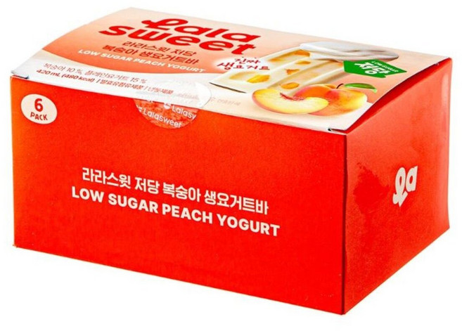 라라스윗 저당 복숭아 생요거트바, 40개, 70ml