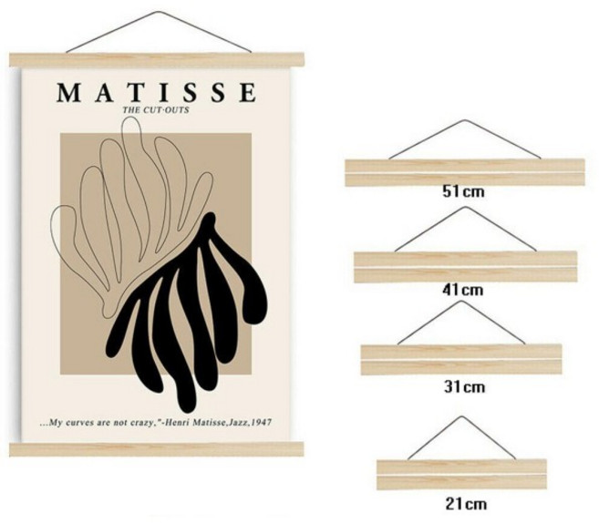 마그네틱 파인 우드 액자 21cm-51cm 포스터 프린팅 나무 옷걸이 프레임 캔버스 벽 아트 공예, 21cm