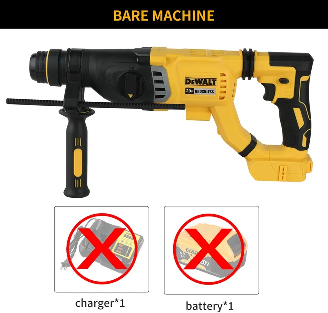 DEWALT DCH263/DCH273 로터리 충격 드릴 18V/20V MAX SDS 브러시리스 1인치 플러스 L자형 목공용 임팩트 드, 02 DCH263 only tool