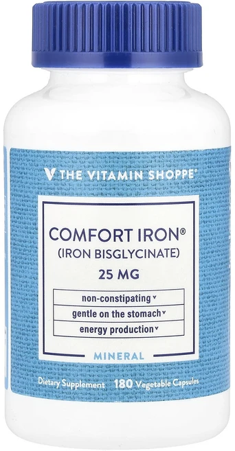 단백질 비타민 철분 마그내슘 칼슘 The Vitamin Shoppe Complete Iron® 25mg 베지 캡슐 180정 고루고루섭취해주세요, TheVitaminShoppeCompleteIron25, 1개 - 쿠팡