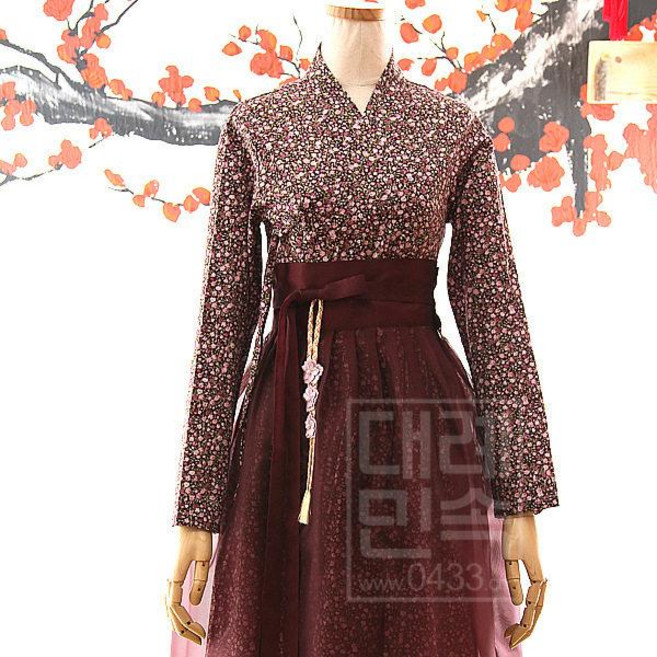 철릭 한복원피스 여성스러운 꽃무늬 생활한복 허리치마