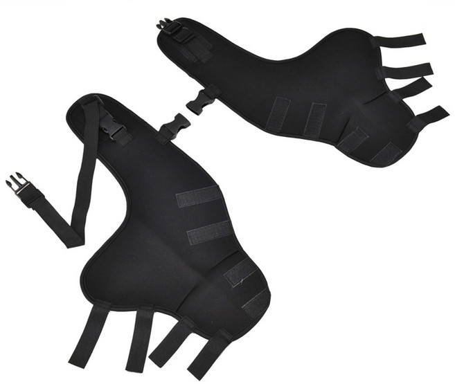 노견 슬개골 무릎 보조기 양쪽 강아지 뒷다리 보호대 탈구 다리 반려견 수술 깁스 보행 부상, 검은 색, 1개, 블랙