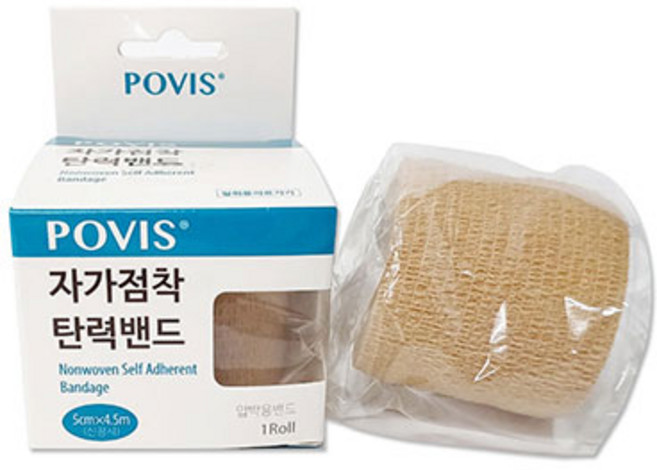 수성 포비스 자가점착탄력밴드 2인치 5cm x 4.5m 1롤 압박용밴드 코반 탄력붕대 손가락 압박붕대 접착붕대 테이프, 1개입, 3개