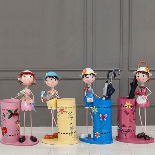 설렘하우스 인형 디자인 카페 우산꽂이 업소용 대용량 우산꽃이, 1개, 옐로우