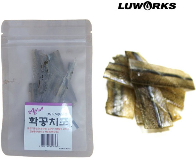 루웍스 LWT-74 퍼플이네 삼봉이포 학꽁치포 반건조 건조 갑오징어 한치 쭈꾸미 생미끼, 건조(내츄럴), 1개