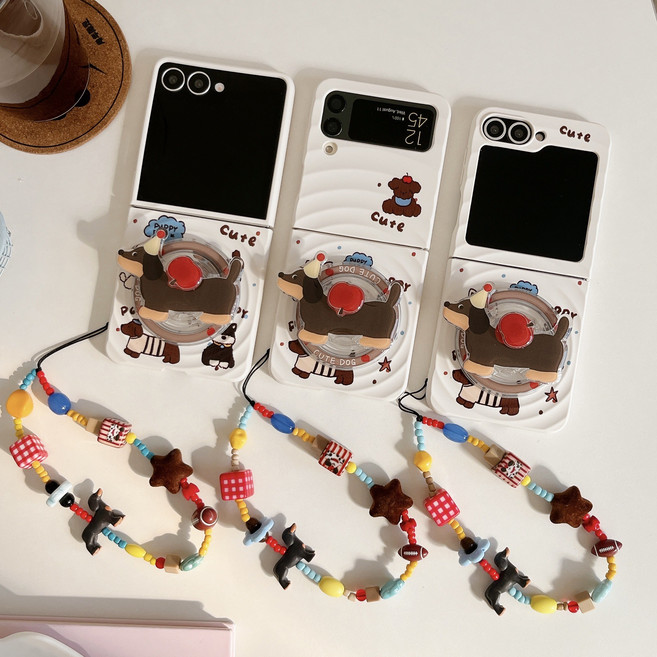 얌코 휴대폰케이스 갤럭시 z플립5 z플립6 z플립7 맥세이프 낙상 방지 핸드폰케이스 닥스훈트