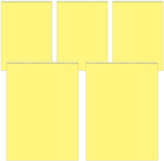 클라리온 단색 무선 종합장 32매 5권, A 노랑