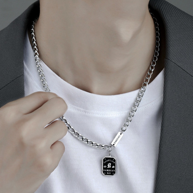 펜던트 체인목걸이 실버 남성 스트릿 데일리