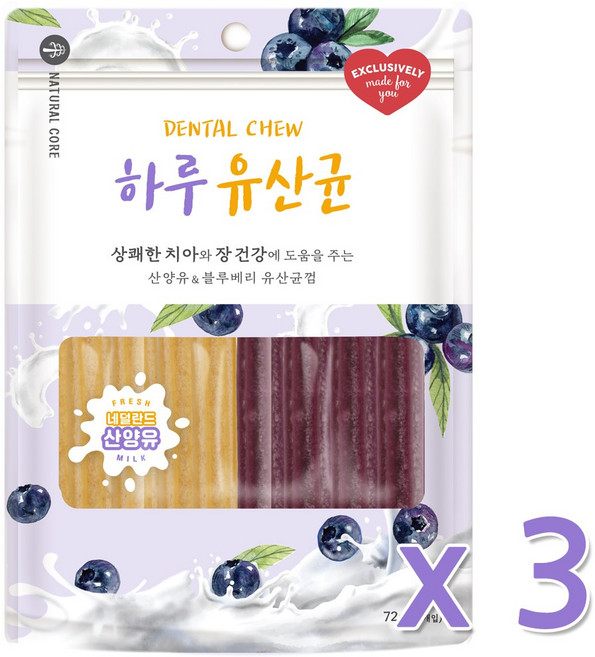 네츄럴코어 하루유산균, 산양유&블루베리(12p), 72g, 3개