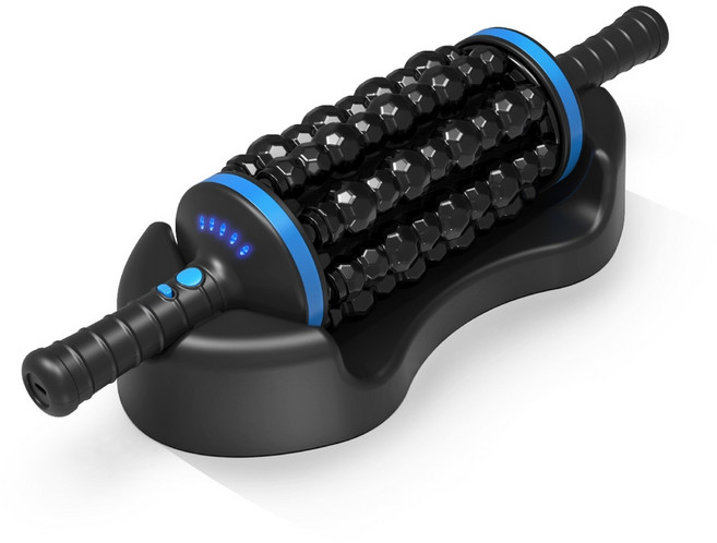 마사지 지압 롤러마사지기 종아리 발 괄사 핸들 안마, 검은색 파란색