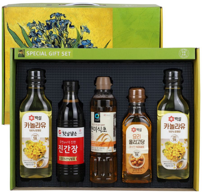 백설 실속세트 우정5호( 카놀라유+ 진간장+현미식초+ 올리고당 ) / 설선물 설날선물세트 명절선물 답례품, 1개, 2.5L
