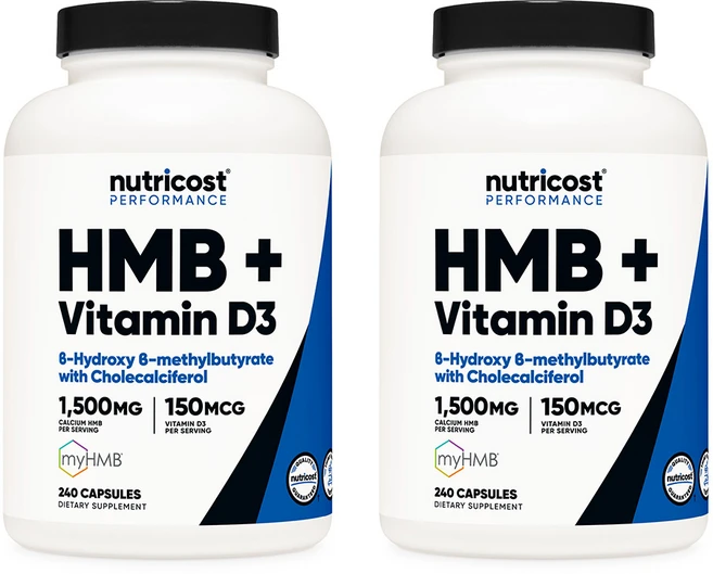 뉴트리코스트 HMB + 비타민 D3 1500mg + 150mcg 캡슐 240정 2개 - 쿠팡