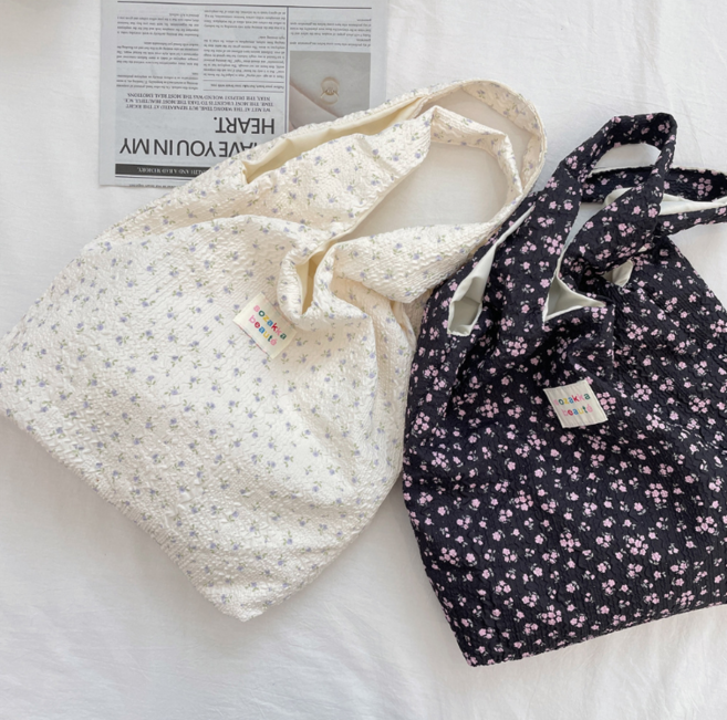 봄꽃 꽃무늬 양각 대용량 데일리 캐주얼 에코백 숄더백