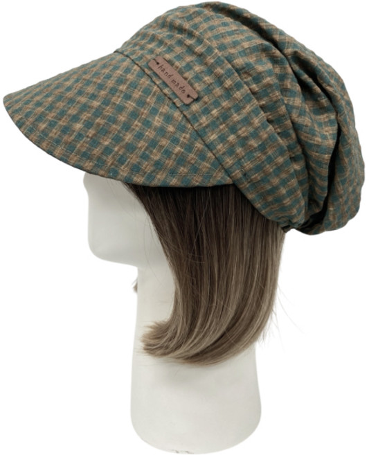 엄마짱 MDS_8532_체크무늬 캡밴딩 두건 반다나 / 어버이날 추석명절 여행 여성산책모자 예쁜엄마모자 햇빛가리개 엄마선물 중년여성 식당모자 자외선 여성봄여름 가을 할머니