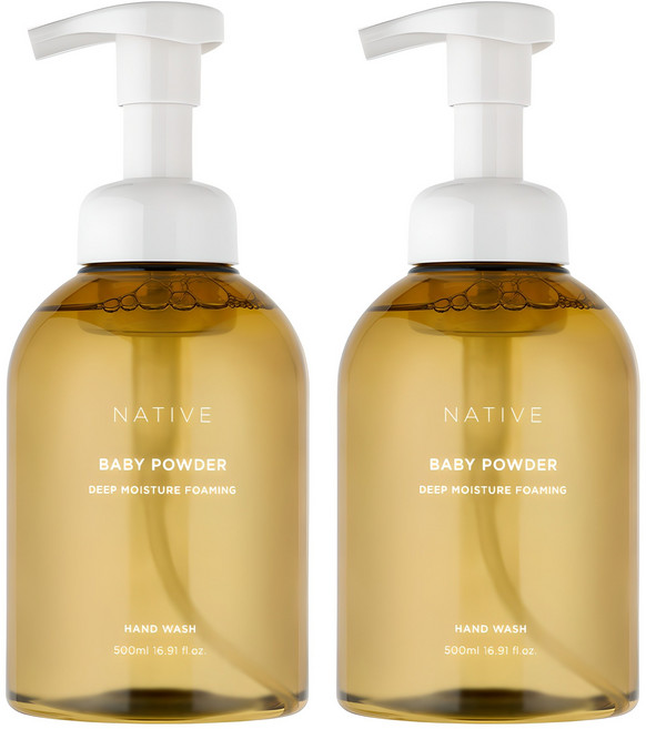 아브카 네이티브 딥모이스춰 포밍 핸드워시 베이비파우더향, 500ml, 2개