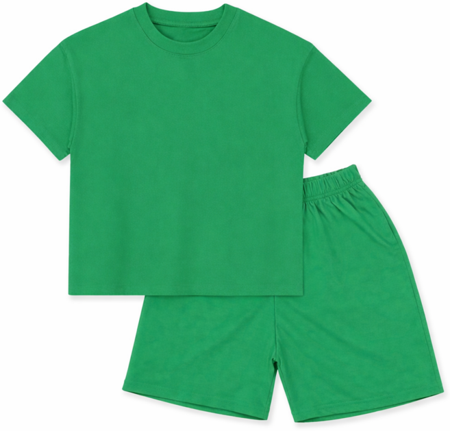 아이크레용 아동 주니어 순면워싱 10컬러 와이드핏 무지 반팔티 반바지 상하세트