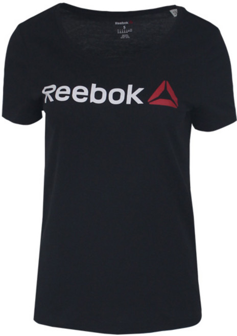 리복 여성 LINEAR READ SCOOP 로고 반팔티셔츠-BK6651