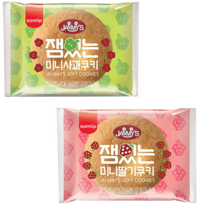 SPC 삼립 잼있는 미니 딸기 + 사과 쿠키 혼합 16g x100개입 1박스, 1세트