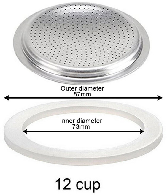 커피 메이커 고무 링 모카 실리콘 고무 씰 필터 스크린 모카 포트 커피 메이커 특수 교체 가스켓, 12 cup sieve, 1개
