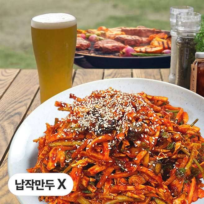 [당일발송] 대구 반고개 의성무침회 오징어무침회 2-3인 (납작만두 미포함), 1세트, 1.08kg