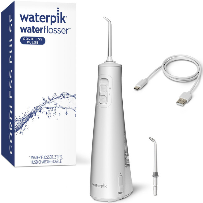워터픽 워터 플로서 코드리스 펄스, White, WF-20CD010