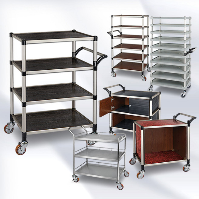 [나사] 업소용 서빙카트 식당 주방 이동식 수레, 06_플라스틱다단중간 5단 특대, 1개