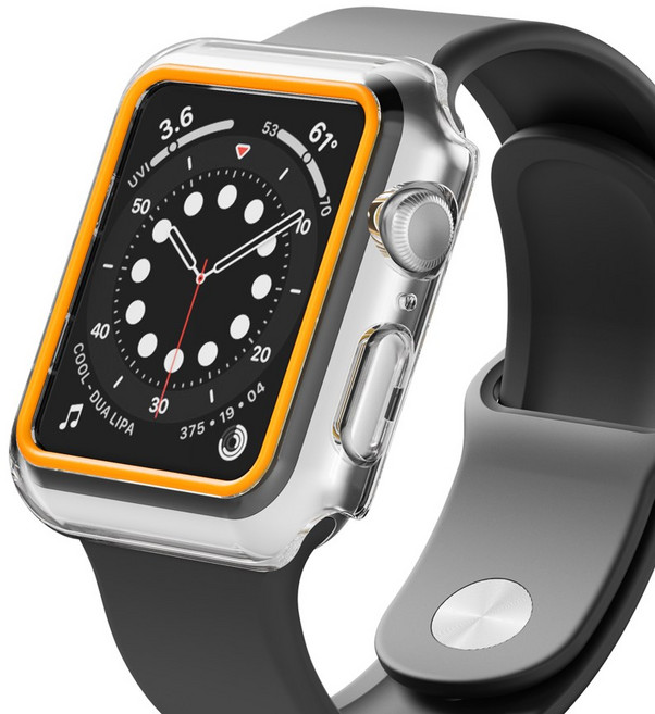 아이엠듀 애플워치 야광 풀커버 케이스, 옐로우