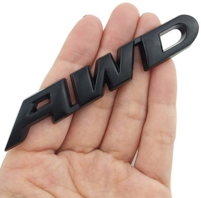 로고 마크 호환 엠블럼 3D 크롬 금속 스티커 AWD 테일 배지 후면 데칼 도요타 임프레자 스바루 혼다 4x4 오프로드 SUV 4wd, black, black