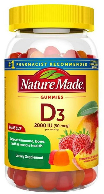네이처메이드 비타민D3 2000IU (50mcg) 구미 젤리 Nature Made Vitamin D3 Gummies, 1개
