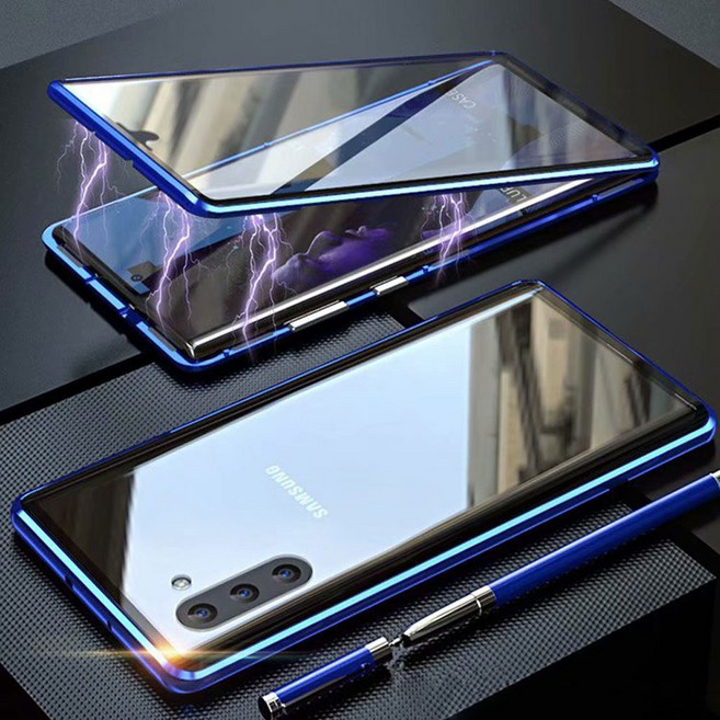 유니커블 갤럭시노트10 노트10플러스 N971 N976 전면 풀커버 투명 강화유리 메탈 마그네틱 원터치 휴대폰 케이스 커플 아이템 추천