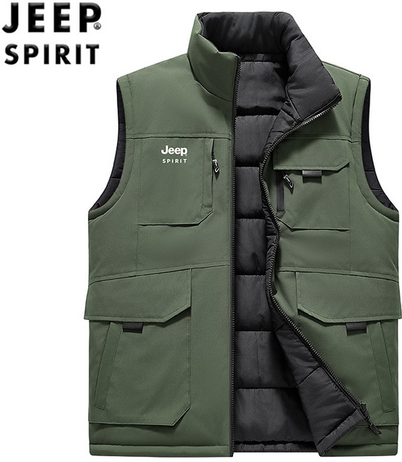 JEEPSPIRIT 지프스피릿 남성 가을겨울 양면용 캐주얼 패딩조끼 아웃도어 카고 베스트 JP-99667+사은품