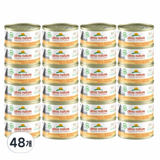 알모네이쳐 고양이 주식캔, 참치+새우, 48개