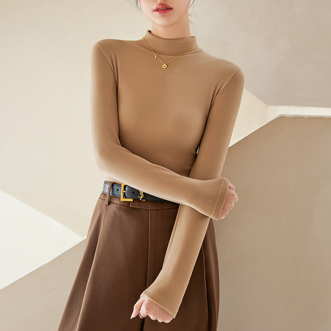 호마마 여성 슬림핏 기모 반폴라티