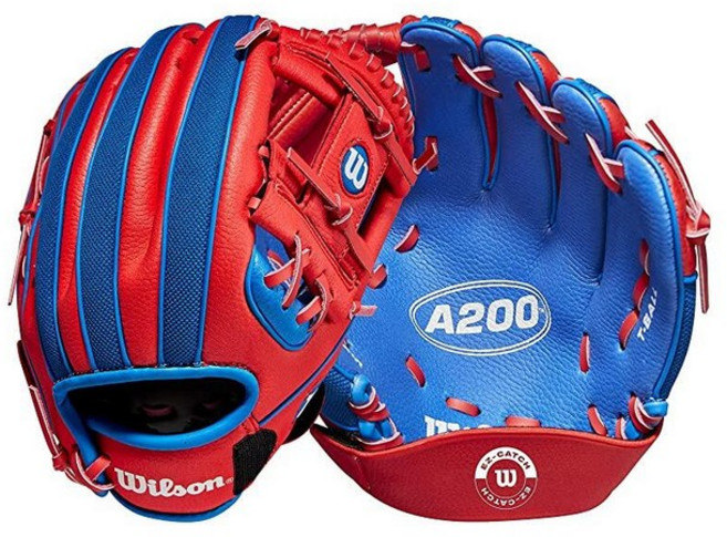 윌슨 2022 A200 EZ Catch 10인치 글러브, Right Hand Throw, C. 로얄/레드-, 1개