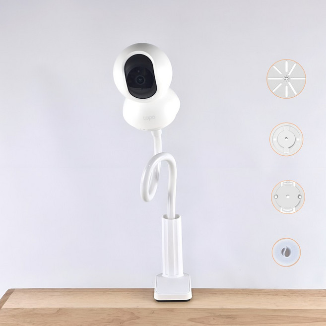 비바로드 홈캠스탠드 홈캠거치대 자바라거치대 홈카메라 베이비캠 펫캠 CCTV 무타공 설치, 1개, 화이트 50cm