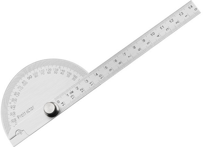 不鏽鋼 量角器 角度尺 14cm, 1個