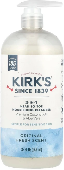 커크스 Kirks 3-in-1 헤드 투 토 너리싱 클렌저 오리지널 프레시 946ml(32fl oz) KIR-11019, 1개, 946ml - 쿠팡