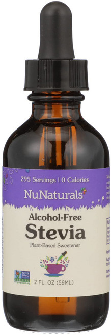 NuNaturals 액상 스테비아 무설탕 감미료 식물 기반 설탕 대체품 제로 칼로리 바닐라 향 무알코올 2온스, 1개