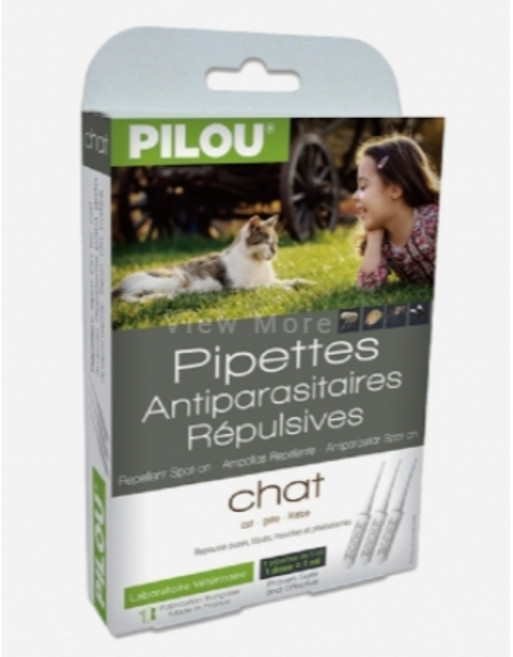 PILOU 皮樂 成貓驅蟲滴劑 1ml x 3管 防蚤蝨外用滴劑, 1個, 成貓滴劑(一管1ml / 一盒共3管)