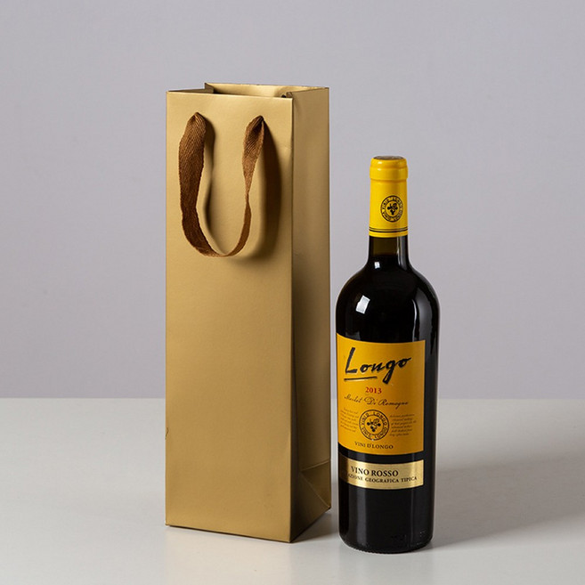 링비츠 와인 선물 포장 쇼핑백 캐리어 손잡이 WP14, 10개, 타이런트골드