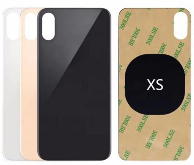 iPhone X/XS/XSMAX 용 뒷면 커버 뒷면 유리 패널 배터리 커버 큰 구멍 후면 도어 하우징 케이스 교체 부품, 11 X-Black