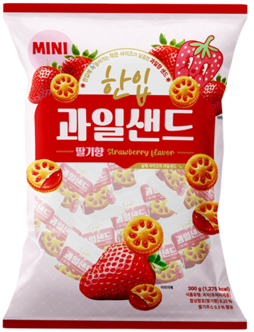 한입 과일 샌드 딸기향, 300g, 8개